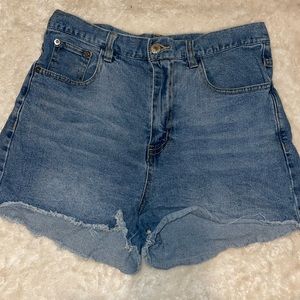 Denim high waisted shorts